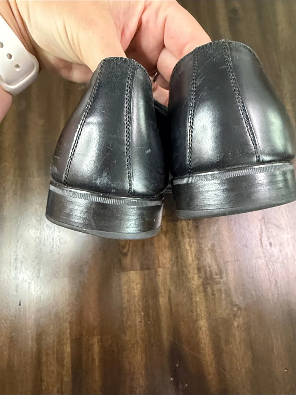 Salvatore Ferragamo Black Leather Cap-Toe Derby Oxfords